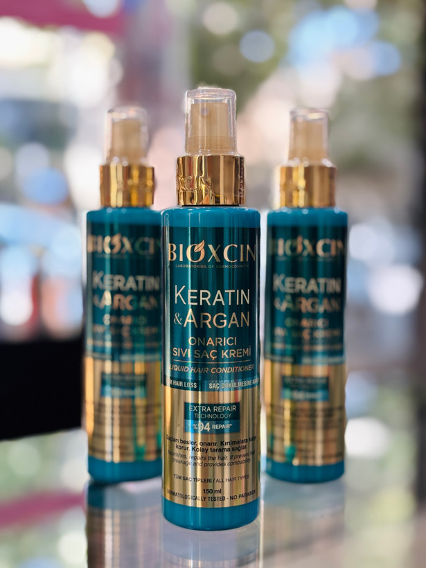 اسپری دوفاز کراتین و آرگان بیوکسین، ۱۵۰ میل| 150ml KERATIN & ARGAN Two-Phase Hair Care BIOXCIN