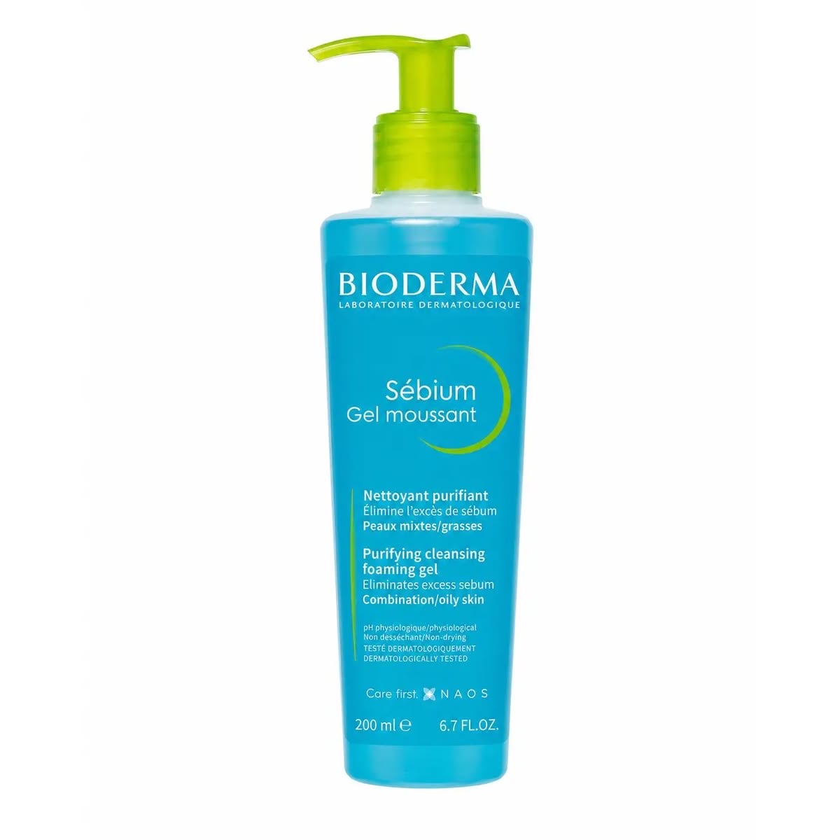 ژل شوینده و پاک‌کننده صورت بایودرما سبیوم، پوست چرب و مختلط۲۰۰میل| bioderma Sébium Gel Moussant 200ml