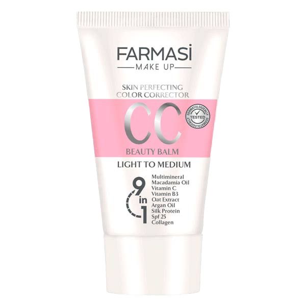 سی‌سی کرم فارماسیspf25 یکدست کننده رنگ پوست ۵۰میل | spf25 Farmasi CC Cream Color Correcting Cream50ml
